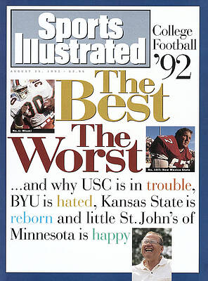 New Mexico Wall Art featuring the photograph 1992 College Football Preview Issue Sports Illustrated Cover by Sports Illustrated