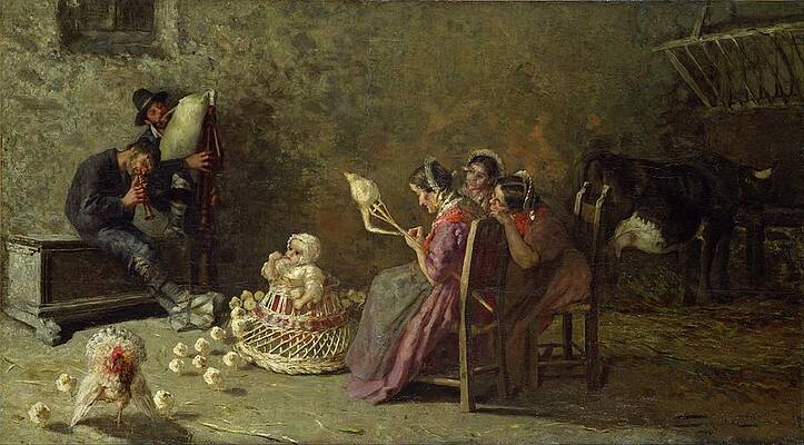 Chicken Painting - Bagpipers Of Brianza by Giovanni Segantini