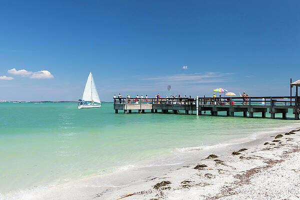 Boat Wall Art featuring the digital art Beach & Boat, Sanibel Island, Fl #2 by Joanne Montenegro