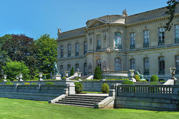 Facade Wall Art featuring the digital art Elms Mansion, Newport, Ri #2 by Laura Zeid