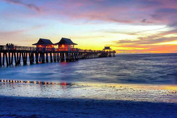 Florida Wall Art featuring the digital art Florida, Collier County, Naples, View Of Naples Fishing Pier From Shore #2 by Gabriel Jaime Jimenez