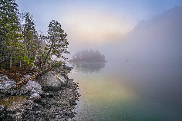 Foggy Wall Art featuring the digital art Germany, Bavaria, Upper Bavaria #2 by Martin Brunner