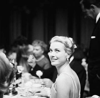 Grace Kelly Smiling at Elegant Dinner Wall Art