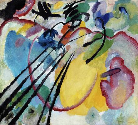 Kandinsky's Colorful Geometric Dance Wall Art