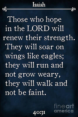 Hopeful Painting - Isaiah 40 31- Inspirational Quotes Wall Art Collection #2 by Mark Lawrence