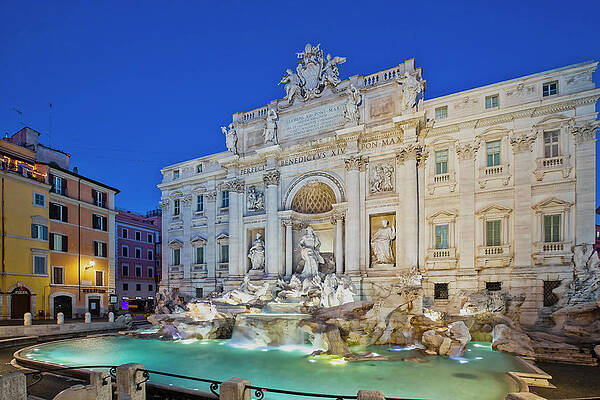 Fountain Wall Art featuring the digital art Italy, Rome, Trevi Fountain #2 by Claudia Uripos