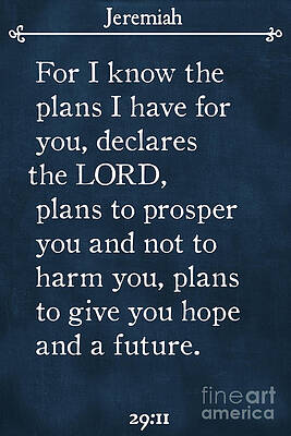 Hopeful Painting - Jeremiah 29 11 - Inspirational Quotes Wall Art Collection #4 by Mark Lawrence