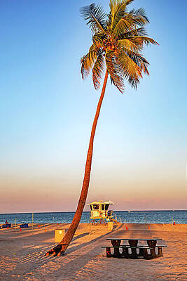 Atlantic Ocean Wall Art featuring the digital art Lifeguard Tower, Fort Lauderdale Fl #2 by Lumiere