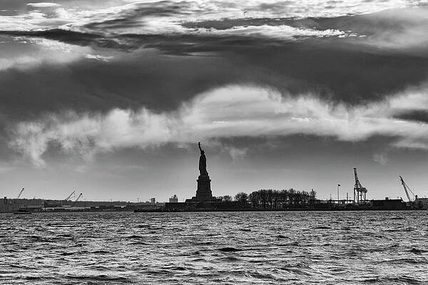 Hudson New York Wall Art featuring the digital art New York City, New York Harbor, View From Battery Park #2 by Lumiere