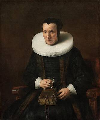 17th Century Painting - Old Lady With A Book by Rembrandt