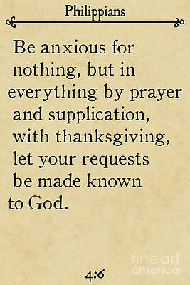 Anxious Painting - Philippians 4 6- Inspirational Quotes Wall Art Collection #3 by Mark Lawrence