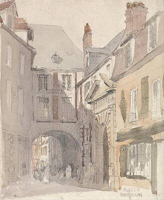 David Cox Painting - Place St. Barthelemy, Rouen by David Cox