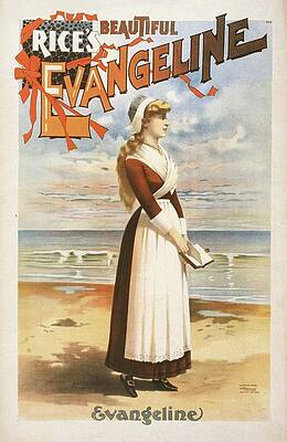 Strobridge And Co Lith Painting - Rices Beautiful Evangeline by Strobridge And Co. Lith.