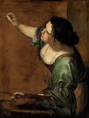 Gaze Painting - Self-portrait As The Allegory Of Painting by Artemisia Gentileschi