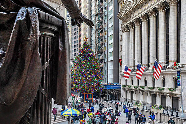 Big Wall Art featuring the digital art Stock Exchange, Wall Street Nyc #2 by Lumiere