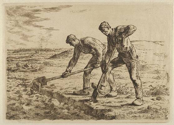 Jean Francois Millet Painting - The Diggers by Jean-francois Millet