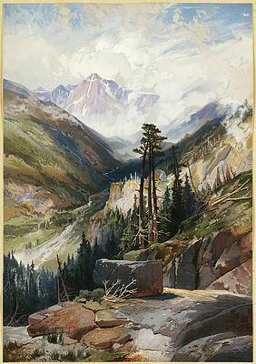 Thomas Moran's Mountain Landscape Painting