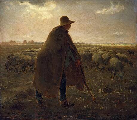 Jean Francois Millet Painting - The Shepherd by Jean-francois Millet