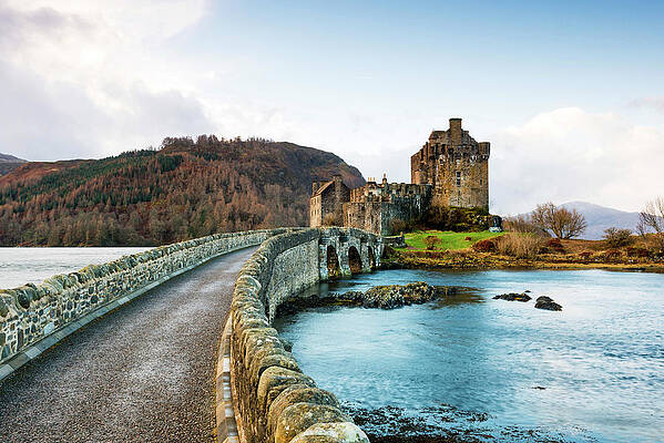 Wall Art featuring the digital art Uk, Scotland, Eilean Donan Castle #2 by Jordan Banks
