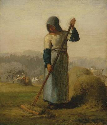 Jean Francois Millet Painting - Woman With A Rake by Jean-Francois Millet