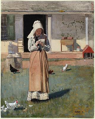 Chicken Painting - A Sick Chicken by Winslow Homer