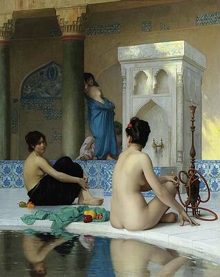 Jean Leon Gerome Painting - After The Bath by Jean-leon Gerome