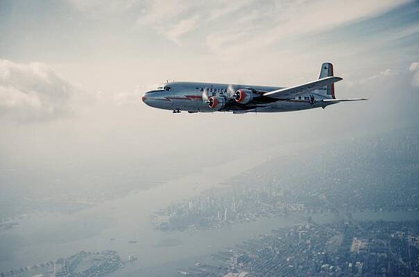 Wall Art featuring the photograph American Airlines Douglas Dc-4 #3 by Michael Ochs Archives