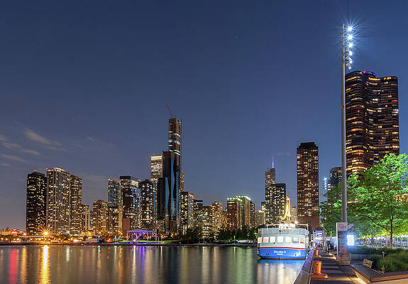 Blue Photograph - Chicago Skyline #4 by David Hart
