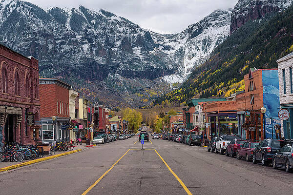 Tourism Wall Art featuring the photograph Colorado Avenue In Telluride Facing The San Joan Mountains #3 by Miroslav Liska