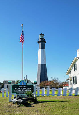 Lighthouse Wall Art featuring the digital art Georgia, Tybee Island, Tybee Lighthouse And Compound. #3 by Lumiere