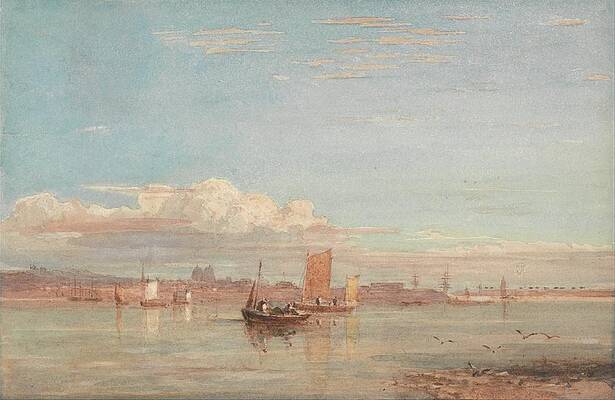David Cox Painting - Greenwich Hospital From Woolwich Reach by David Cox