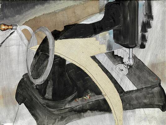 Monochrome Wall Art featuring the painting Hand Sewing Machine by Arthur Dove