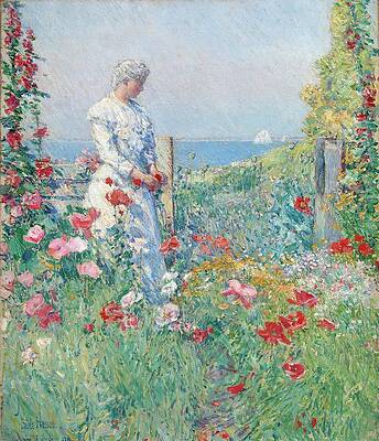 Woman in a Lush Garden Painting