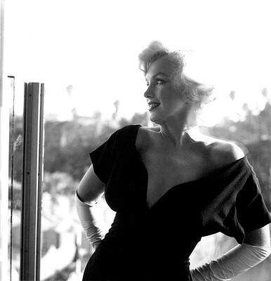 Marilyn Monroe in Elegant Black Dress Wall Art