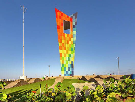 Wall Art featuring the digital art Monument, Barranquilla, Colombia #3 by Claudia Uripos