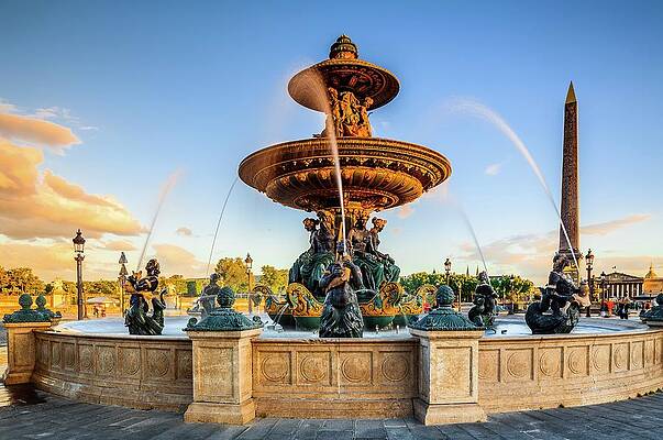 Fountain Wall Art featuring the digital art Place De La Concorde In Paris #3 by Antonino Bartuccio