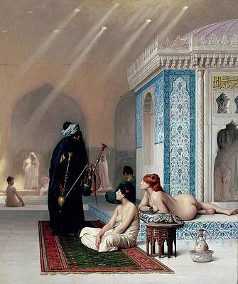 Jean Leon Gerome Painting - Pool In A Harem by Jean-leon Gerome