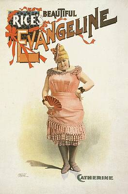 Strobridge And Co Lith Painting - Rices Beautiful Evangeline by Strobridge And Co. Lith.