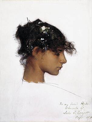 Gaze Painting - Rosina Ferrara, Head Of A Capri Girl by John Singer Sargent