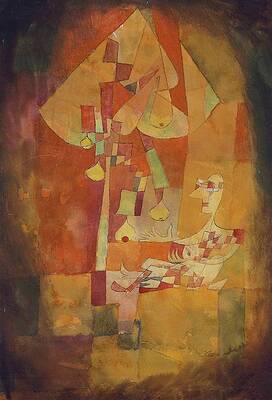 Yellow Wall Art featuring the painting The Man Under The Pear Tree by Paul Klee