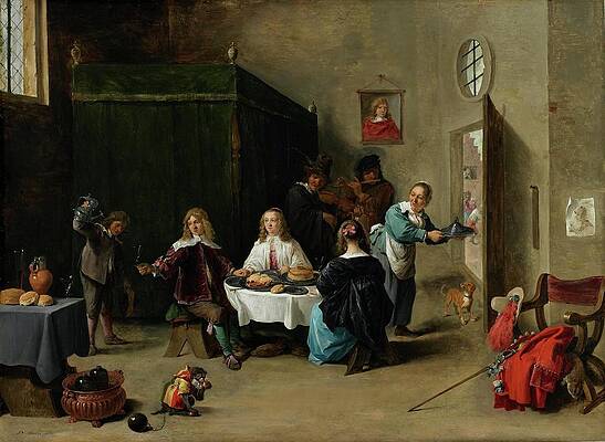 17th Century Painting - The Prodigal Son by David Teniers The Younger