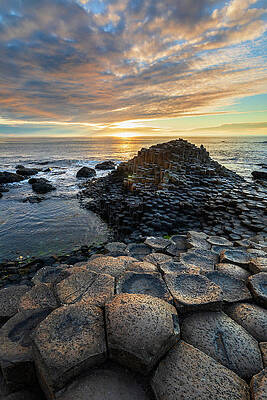British Wall Art featuring the digital art United Kingdom, Northern Ireland, Antrim, Giant's Causeway, Great Britain, Coastal Landscape With The Famous Basaltic Rock Formations Along The Causeway Coastal Route #3 by Luigi Vaccarella