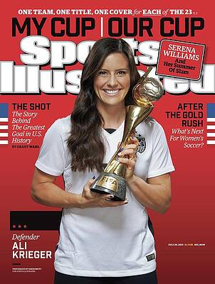 Ali Krieger with World Cup Trophy Photograph