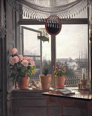 Martinus Rorbye Painting - View From The Artists Window by Martinus Rorbye