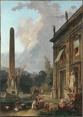 Hubert Robert Painting - Wandering Minstrels by Hubert Robert