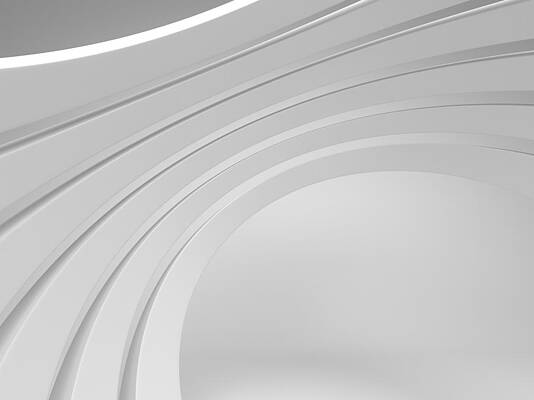 Modern White Curved Architecture Wall Art