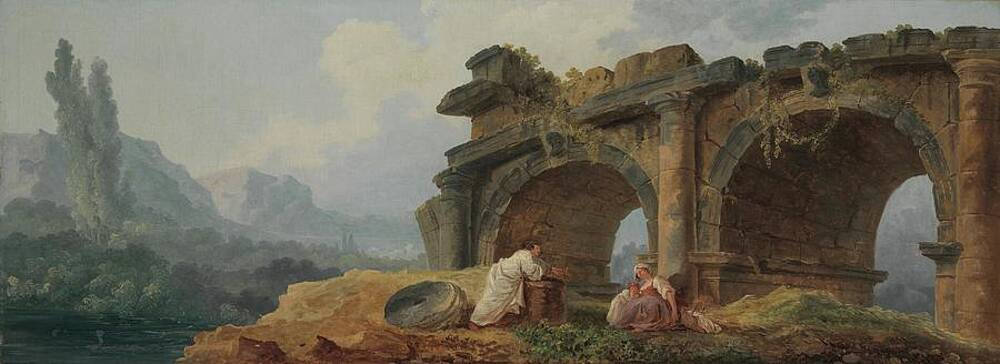 Hubert Robert Painting - Arches In Ruins by Hubert Robert