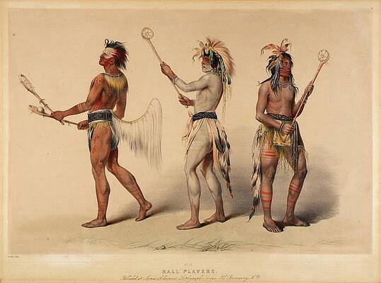 Traditional Painting - Ball Players by George Catlin