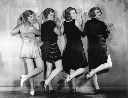 Vintage Flapper Dancers in Lively Pose Wall Art
