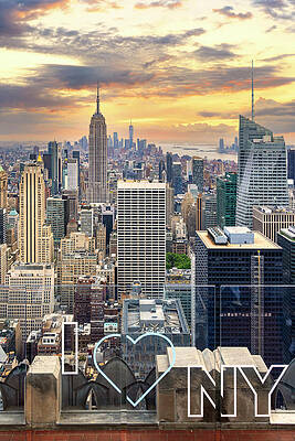 Hudson New York Wall Art featuring the digital art New York, New York City, Manhattan, Midtown Manhattan Overview #4 by Claudia Uripos